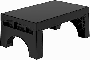 FYGUES Folding Step Stool for Adults Kids, Heavy Duty Non-Slip Foldable Stepping Stool with 450-LBS Capacity, Safety Collapsible Foot Step Stool for Bathroom Bedroom Kitchen, Bed Steps for High Beds, Black