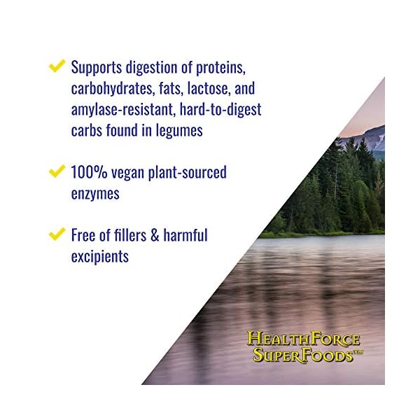 HealthForce SuperFoods Digestion Enhancement Enzymes All Natural Plant
