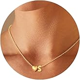 QILMILY Initial Necklace for Women Teen - 14K Gold Plated A-Z Heart Initial Necklaces for Women Tiny Heart Necklace Jewelry for Wome Birthday Personalized Valentine's Day Gifts Trend Stocking Stuffers for Teen