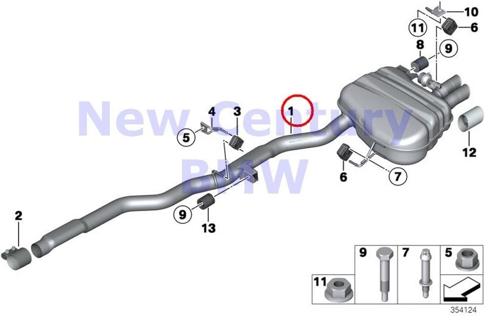 Amazon.com: BMW Genuine Exhaust System Rear Rear Muffler With Exhaust ...