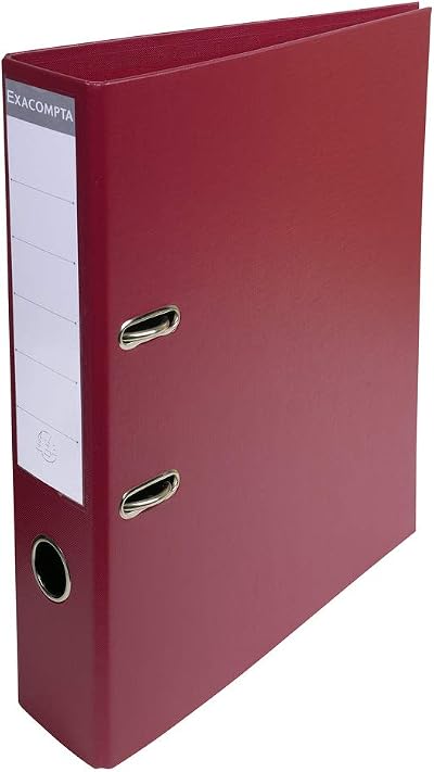 Exacompta Prem'Touch PVC Lever Arch File 320x290mm 2 Rings A4 Burgundy