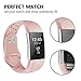 iGK Silicone Replacement Bands Compatible for Fitbit Charge 2, Adjustable Breathable Sport Strap Smartwatch Fitness Wristband with Air Holes with Clsap Pink Small