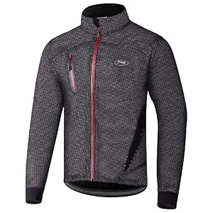 Dooy Winter Warm UP Thermal Softshell Cycling Jacket Windproof Waterproof Mens Running Mountain Biking Breathable…