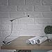 CeSunlight LED Clip on Desk Lamp, Bed Headboard Light with Clamp for Reading, 3000K – 6500K Color Temperature Setting, Stepless Brightness Control, Long USB Cord and AC Adapter Included(Brown)