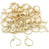 Gofypel Earrings Earwire Leverback Earring Hook Leverback Earwire Gold Plated French Earring Hook 50 PCS