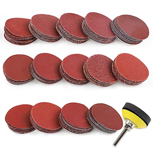 Coceca, 140PCS 2 inch Sanding Discs Pad Kit for Drill Grinder Rotary Tools with 1/4" Backer Plate Shank and Soft Foam Buffering Pad,Sandpapers Includes 60-3000 Grit (140 pcs) - Thumbnail 7