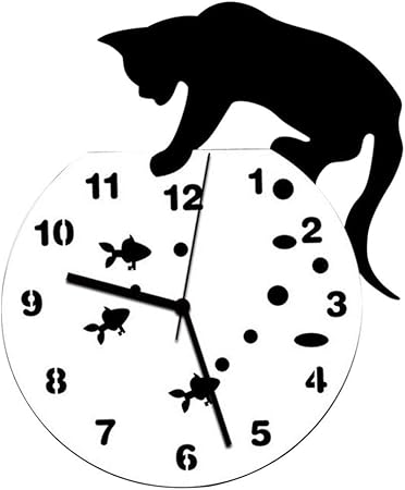 Zyueer Horloge Stickers Murale Horloge Bureau Chat Et