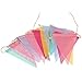 Shappy 18 Flags Imitated Burlap Pennant Banner, Pastel Banner Multicolor Fabric Triangle Flag Bunting Rainbow Hanging Decorations for Party Birthday Wedding Baby Shower