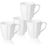 COSTMANCE Fine Bone China Coffee Mugs Set of 4(15 oz), Pumpkin Shaped Mugs, Ceramic Tea Cups, DIY Gift, Festival, Oven Microwave Dishwasher Safe