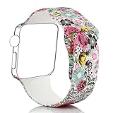 Bemorcabo Replacement Bands for Apple Watch, Smart Watch Bracelet Strap, Silicone Sport Style Wristband, for iWatch 38mm or 42mm, Both Series 1 and Series 2