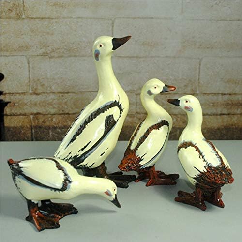FUBULECY Creative Retro Old Home Decoration A Four Duck/Resin Crafts/Living Room Furnishings (Color : Beige)