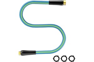 Besiter Short Garden Hose 5/8” 5FT: Burst-Resistant Water Hose with Sturdy Brass Fittings - Lead-Free Hose for Car Washing Pet Bathing - Lightweight for Outside Campers RV, Car Wash, Watering, Green
