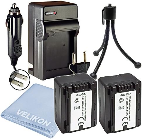 2 Pack Battery And Charger Kit ,for Panasonic VW-VBT190 Compatible with the Panasonic Camcorders HC-V770, HC-W 580K, HC-WXF991K, HC-VX981K, HC-V180K, HC-VX870K, HC-V380K , AND MORE