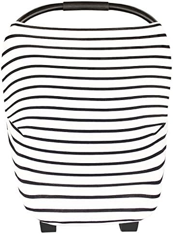 Baby Car Seat Canopy - Nursing Breastfeeding Cover Scarf Shopping Cart, Stroller, Carseat Covers for Girls and Boys - 5 in 1 Breathable Stretchy Multi Use Canopy for Carseats, Nursing, Shopping Cart