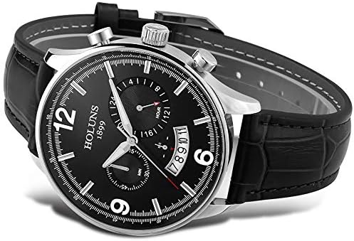 Watches for Men Women, HOLUNS Men's Luxury Watch Quartz Wristwatches, Clock Leather Sport Chronograph Military Style