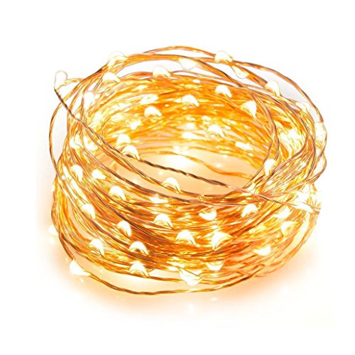 String Light KimloogOutdoor String Lights Dimmable 100 LEDs String Lights, 33ft Copper Wire Light,Waterproof Warm White UL Certified Perfect for Bedroom Patio Decorative Firefly Lights