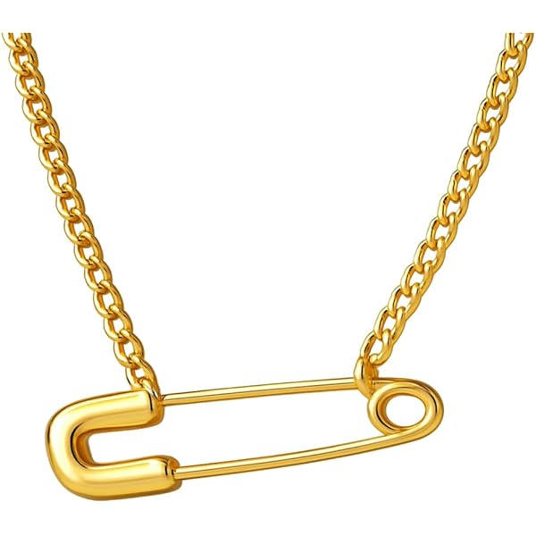 Amazon.com: Locrccl Gold Safety Pin Necklace for Women - Big