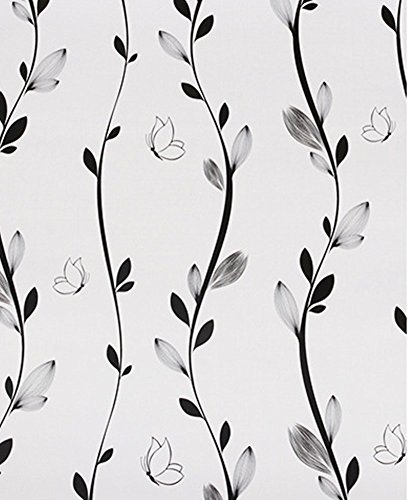 Self Adhesive White Leaf Decorative  Vinyl Shelf Drawer Liner Home Decor Wallpaper 17x118 inch