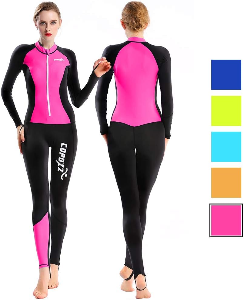 COPOZZ Mens Womens Rash Guard Full Length Thin Wetsuit for Watersport