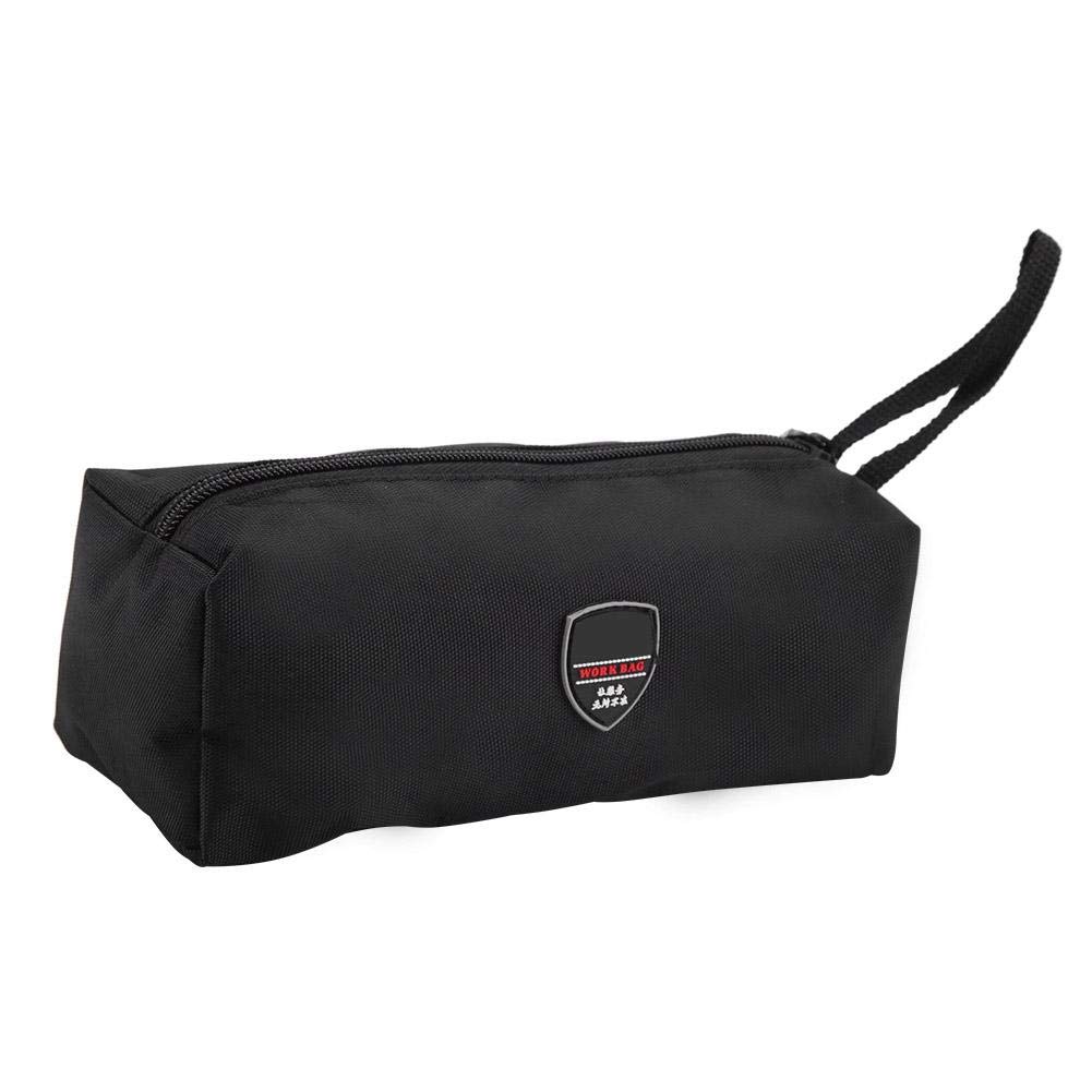Multifunction Tool Bag Portable Oxford Canvas Electrician Hardware Tools Storage Bag with Zip for Screwdriver Plier Wrench Garden Tools(Black)