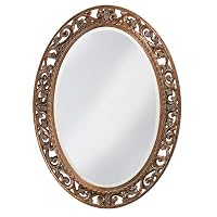 Howard Elliott Suzanne Mirror, Oval Antique Gold Leaf, Resin Frame