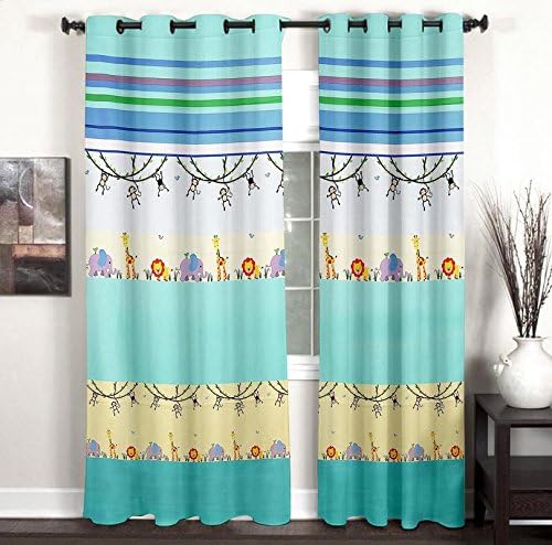 HOMEC Kids Collection Polyester Blend Single Curtain (Multicolour, 46x84-inch)
