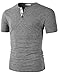 H2H Mens Casual Fashion Slim Fit Basic Cotton Henley T-shirt