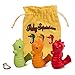 Fishy Squishies, 3 Pack, Soft Slow Rising Kawaii Squishy Toys, Convenient Toddler Travel Bag and Keychain Carabiner Included, Cute Silly Squishy’s, Seahorse Toy Characters, Green, Orange, Red