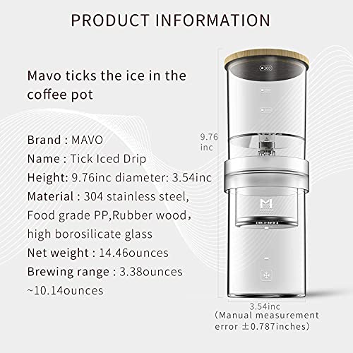 MAVO Cold Brew Coffee Maker, Ice Drip Coffee Maker No Filter Paper