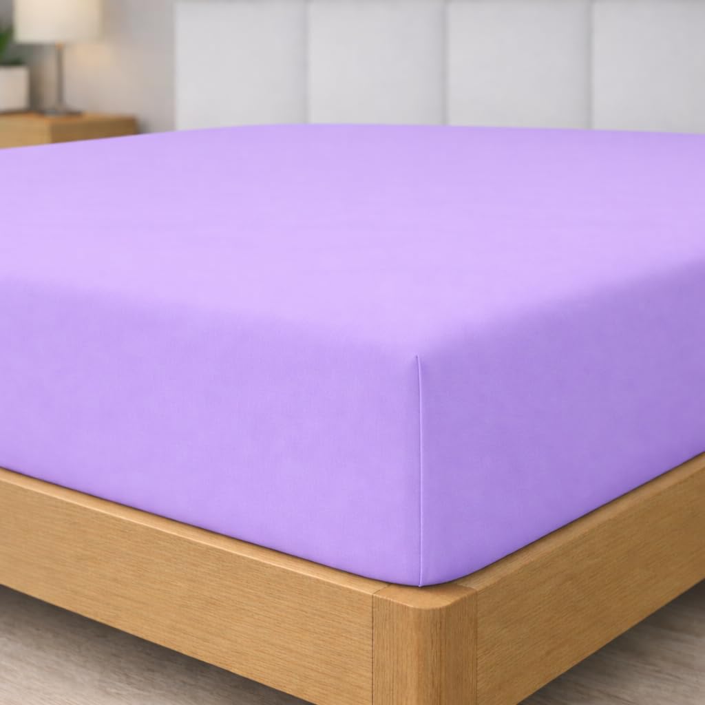 Degrees home Fitted Sheet 90 x 190 cm Adjustable – Brushed Microfibre – Lilac