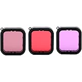 Yosoo- 3 Pack Dive Filter,Red Light Red Magenta Underwater Diving Filters Set for Hero 5 /Hero 6 Super Suit Dive Housing