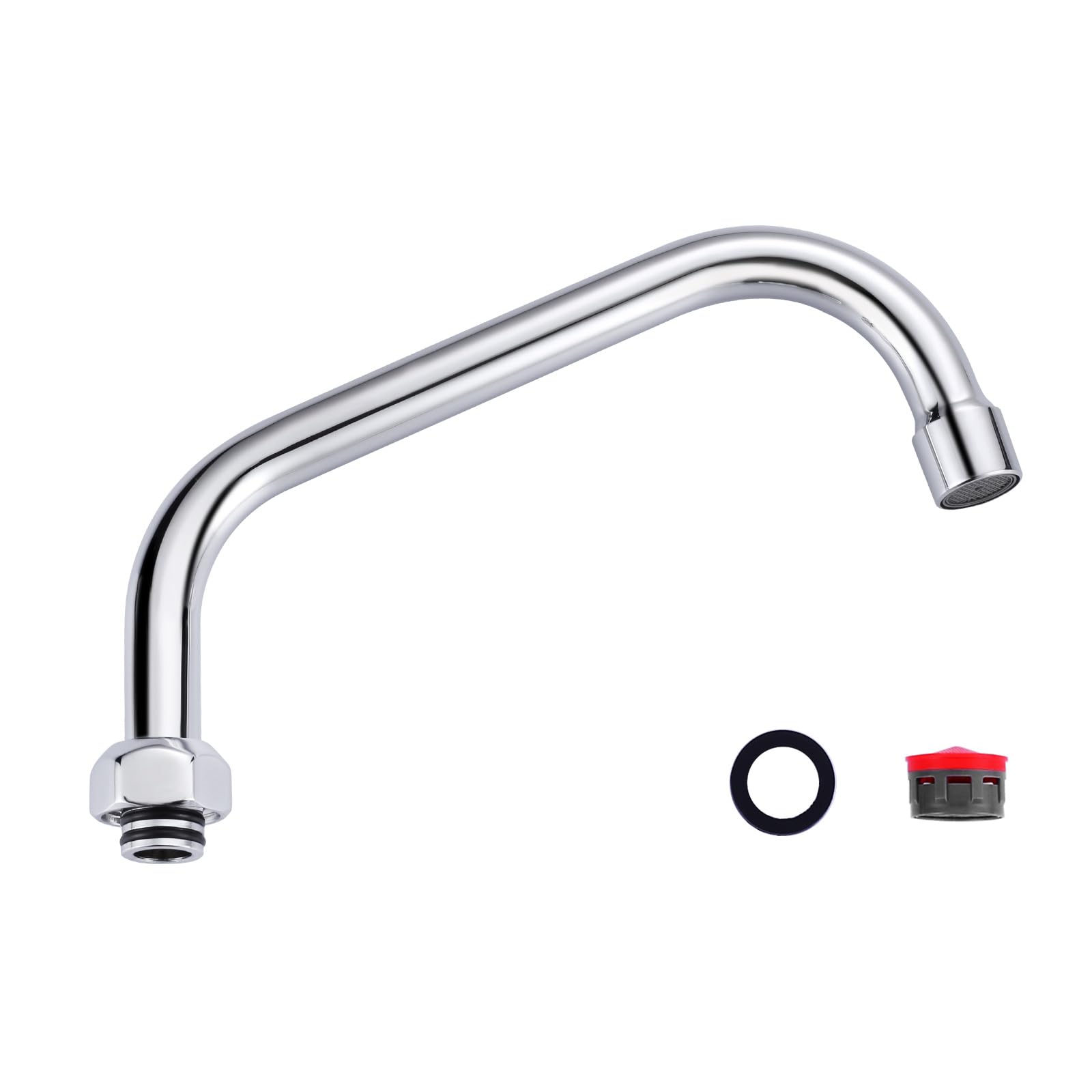 Photo 1 of ?G3/4 Internal Thread 8“ Commercial Faucet Swivel Spout Replacement: Add-on Swing Nozzle Spout - Chrome Polished Spout Replacement Part For Commercial Kitchen Sink Faucet - 1.8gpm/ 2.2gpm Aerator