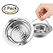 2PC Stainless Steel Kitchen Sink Strainer - Large Wide Rim 4.33