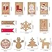 MerLerner 120 Pack Kraft Tags Christmas Gifts Hanging Paper Tags for Xmas Holiday Present Wrap (12 Brown Styles Designs with 65.6 Feet Hemp Rope/32.8 Feet Red and White Rope)