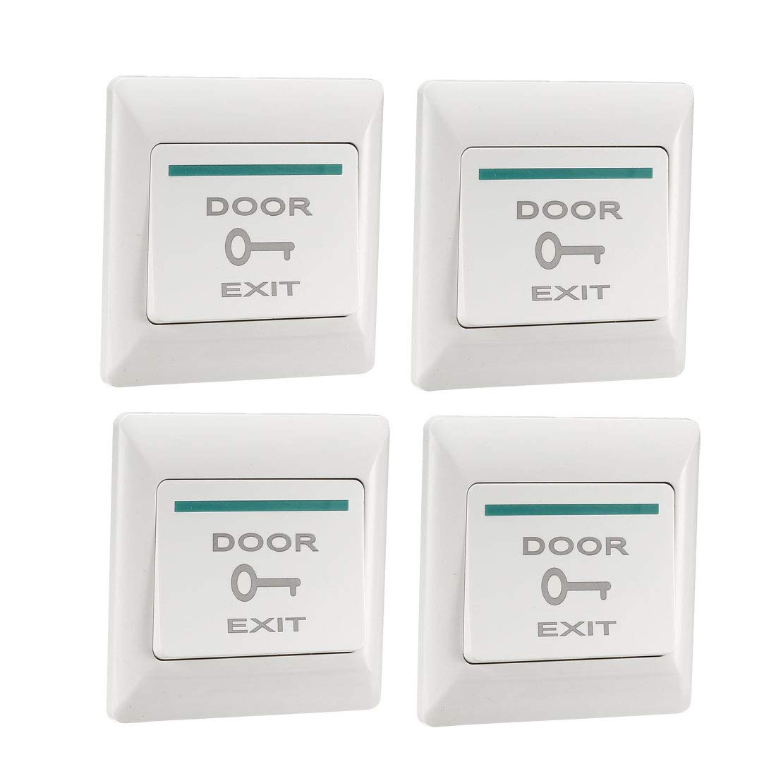 sourcing map Push to Exit Button Release NO/NC/COM Switch Panel Door Access Control System 86mmx86mm 36V 3A White 4Pcs