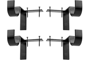NyZyL 4Pcs Bracket Hang Curtain Rod Holders Single Hook Right Into Window Frame Decor, Applicable Living Room Kitchen