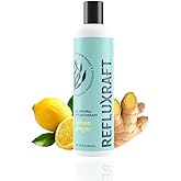 RefluxRaft Acid Reflux Therapy with Organic Alginate, Rapid & Long Lasting Gerd, LPR & Digestion Symptom Support, Zero Sugar, Gluten Free, Low Sodium, Lemon Ginger Flavor, 47 Gel Servings, 8 OZ Bottle