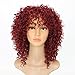 Afro Curly Wigs Wine Red Hair for Women's Fashion Hair Extensions Afro Curly Wig Kinky Curly Hairstyle Look Same with Human Hair Wigs 14 inch