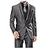Lilis Men's Fashion Gray 3 Pieces Men Suits Wedding Suits One Button Groom Tuxedos