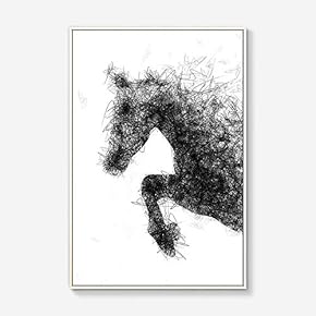 Framed Canvas Wall Art for Living Room, Bedroom Black Horse Canvas Prints for Modern Home Decoration Ready to Hang - 16"x24" inches
