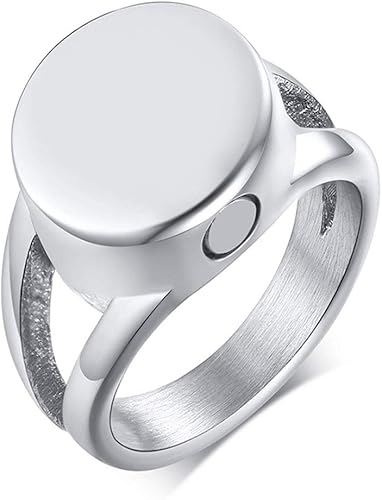 Amazon Rockyu ブランド 人気 指輪 メンズ おしゃれ ステンレス リング 遺骨指輪 ミニ骨壷 ペット 猫 犬 兎 遺骨入れ 手元供養 納骨容器 ネジ式 防水仕様 リング 通販