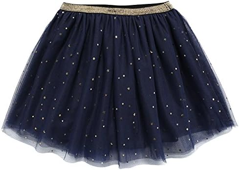 bbhoney Little Girls layered Tutu Skirt Dance Birthday Ballet Tulle Dress up (4T/5, Star Blue)