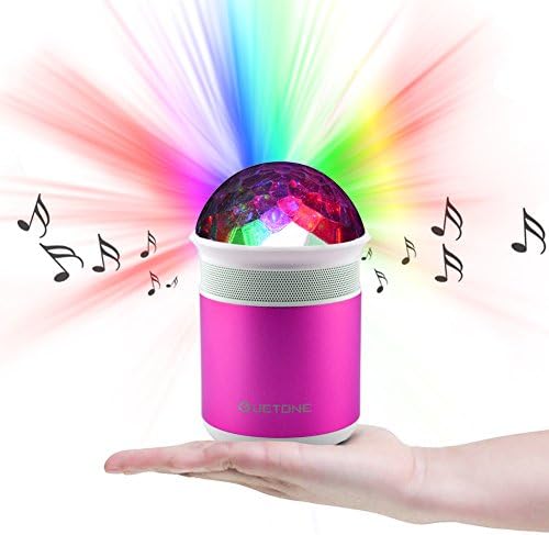 KSING Party Speaker Bluetooth with Colorful LED Light, Wireless Stereo For Disco/DJ Light Show, Support 32GB TF Card/U Disk/MP3/FM Radio/Call Portable Little Speaker (Pink)