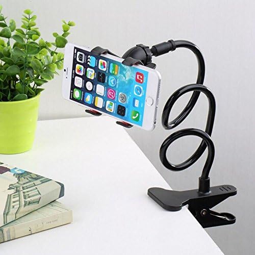 Avtion Gooseneck Flexible Long Arms Cell Phone Clip Holder Stand with Sitck-On Car Windowshield Dashboard Mount (Black-1)