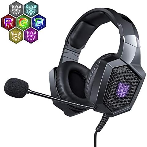 NERDI Gaming Headset for PS4, Xbox One, PC, Mac, Gaming Headphone On Ear with Microphone (Black)
