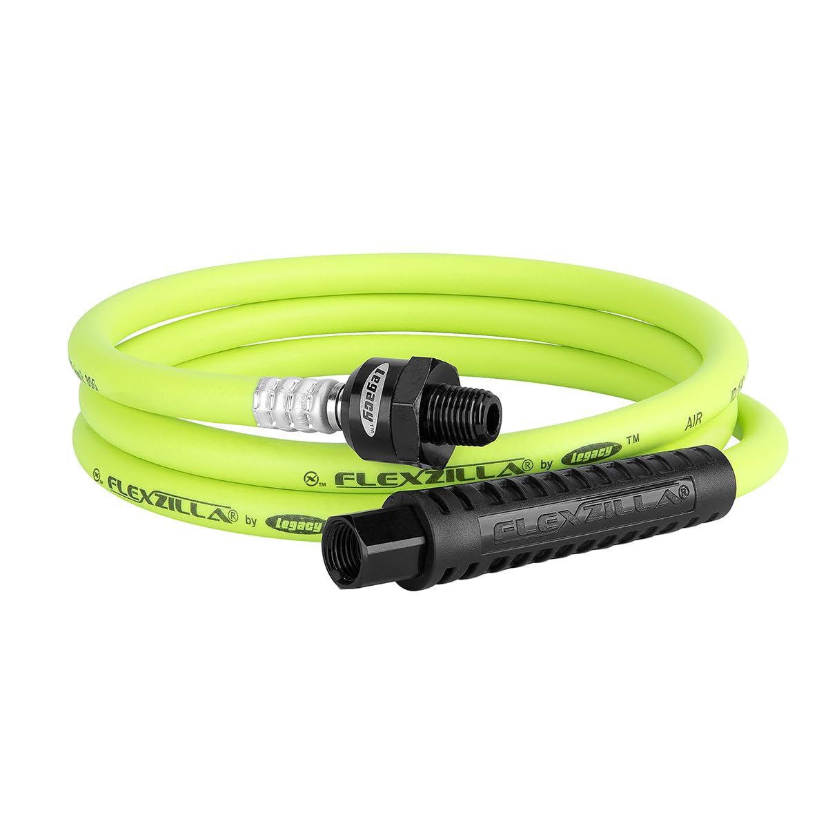 Flexzilla HFZ1405YW2B Whip Air Hose 5 Feet | 1/4” Hose I.D. & 1/2" Fittings | Extreme All Weather Flexibility | Heavy-Duty & Lightweight Construction — image 1