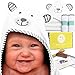 Baby Bath Essentials by Rose & Remy - Bamboo Hooded Towel & Washcloth Gift Set - Unique Baby Shower Registry Present for Newborn Boys or Girls! Bonus Wooden Baby Brush & Comb Included!