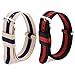 4pc 20mm NATO Ss Nylon Striped Blue,Blue/Coffee,Black/Grey,Black/red Replacement Watch Strap Band