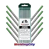 WeldingCity 10 TIG Welding Tungsten Electrodes Pure (Green) 3/32
