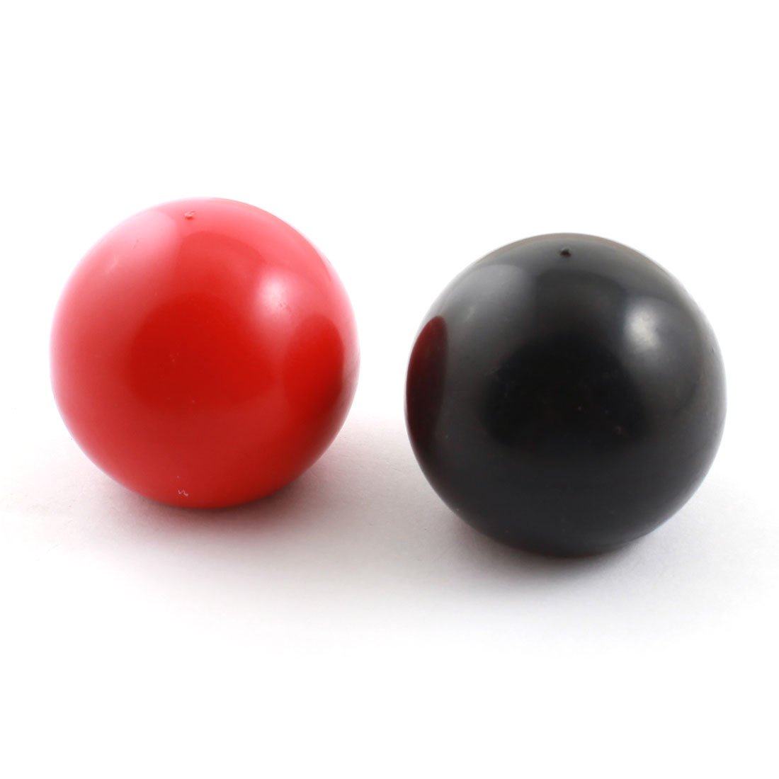 sourcing map 2Pcs M12x40mm Thread Round Plastic 40mm Dia Ball Lever Knob Black Red